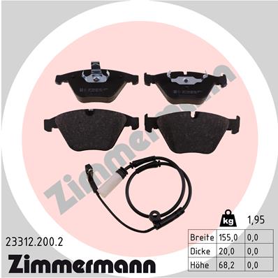 Kit pastiglie freno, Freno a disco - 23312.200.2 ZIMMERMANN