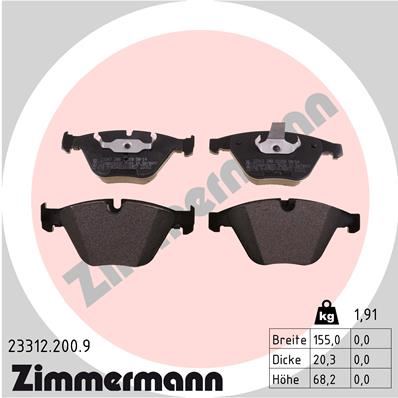 Kit pastiglie freno, Freno a disco - 23312.200.9 ZIMMERMANN
