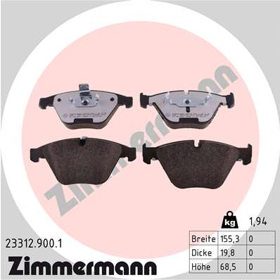 Kit pastiglie freno, Freno a disco - 23312.900.1 ZIMMERMANN