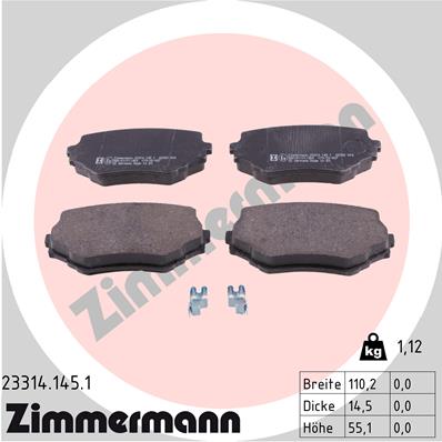 Kit pastiglie freno, Freno a disco - 23314.145.1 ZIMMERMANN