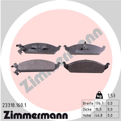 Brake Pad Set, disc brake - 23318.160.1 ZIMMERMANN