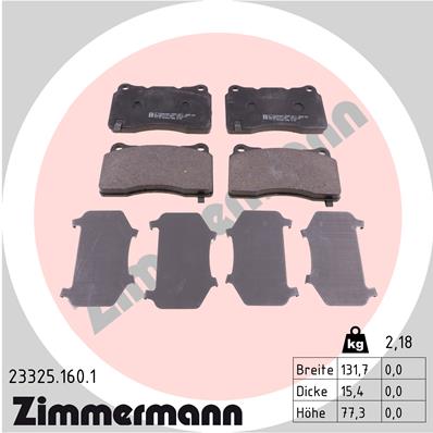 Kit pastiglie freno, Freno a disco - 23325.160.1 ZIMMERMANN