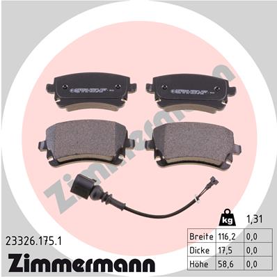 Kit pastiglie freno, Freno a disco - 23326.175.1 ZIMMERMANN