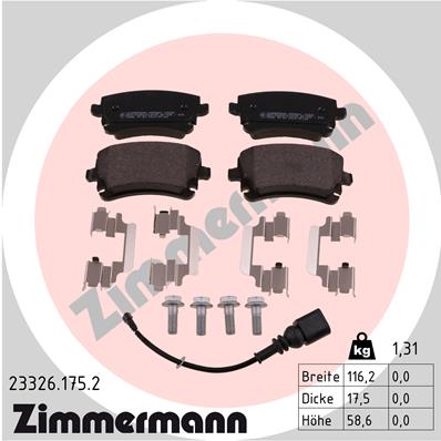 Kit pastiglie freno, Freno a disco - 23326.175.2 ZIMMERMANN