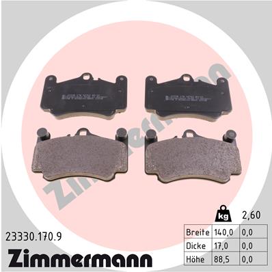 Kit pastiglie freno, Freno a disco - 23330.170.9 ZIMMERMANN