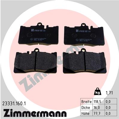 Bremsbelagsatz, Scheibenbremse - 23331.160.1 ZIMMERMANN