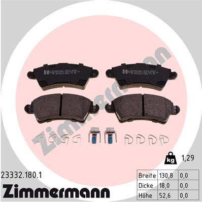 Kit pastiglie freno, Freno a disco - 23332.180.1 ZIMMERMANN