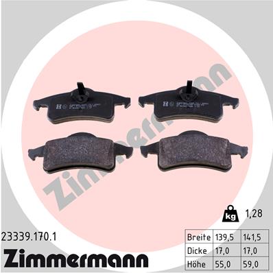 Brake Pad Set, disc brake - 23339.170.1 ZIMMERMANN