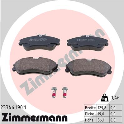Brake Pad Set, disc brake - 23346.190.1 ZIMMERMANN