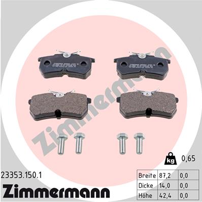 Kit pastiglie freno, Freno a disco - 23353.150.1 ZIMMERMANN