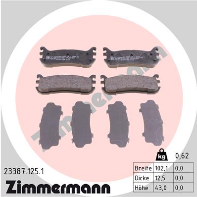 Brake Pad Set, disc brake - 23387.125.1 ZIMMERMANN