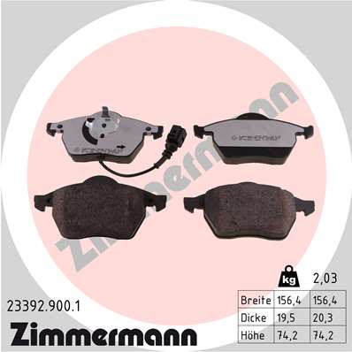 Brake Pad Set, disc brake - 23392.900.1 ZIMMERMANN