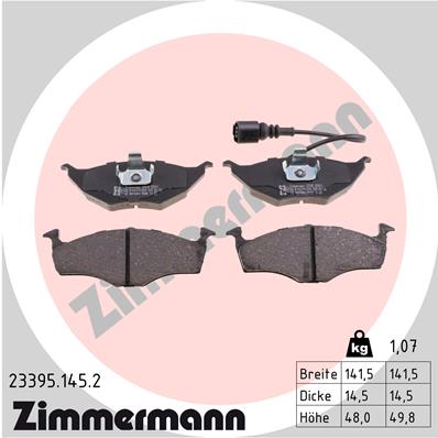 Brake Pad Set, disc brake - 23395.145.2 ZIMMERMANN