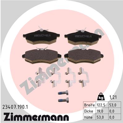Kit pastiglie freno, Freno a disco - 23407.190.1 ZIMMERMANN