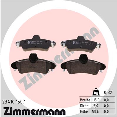 Brake Pad Set, disc brake - 23410.150.1 ZIMMERMANN