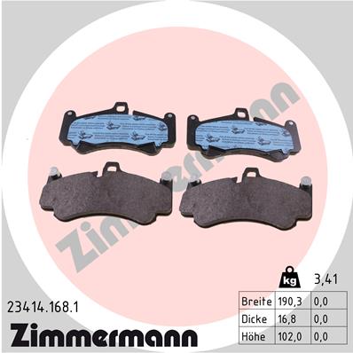 Brake Pad Set, disc brake - 23414.168.1 ZIMMERMANN