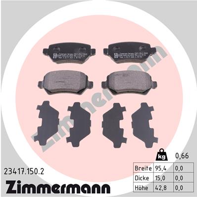 Brake Pad Set, disc brake - 23417.150.2 ZIMMERMANN