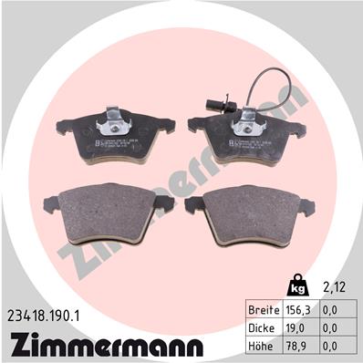 Brake Pad Set, disc brake - 23418.190.1 ZIMMERMANN