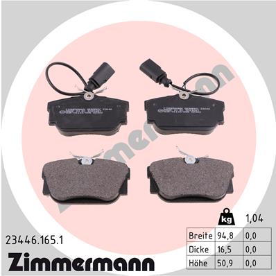 Brake Pad Set, disc brake - 23446.165.1 ZIMMERMANN