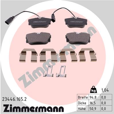 Brake Pad Set, disc brake - 23446.165.2 ZIMMERMANN