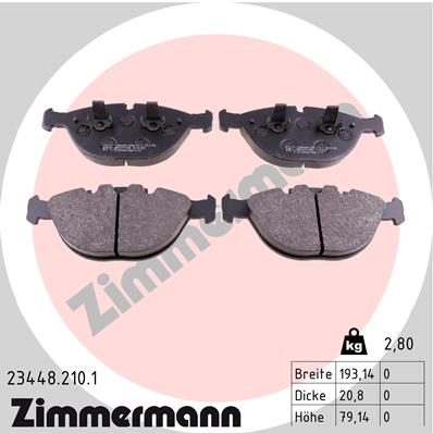 Kit pastiglie freno, Freno a disco - 23448.210.1 ZIMMERMANN