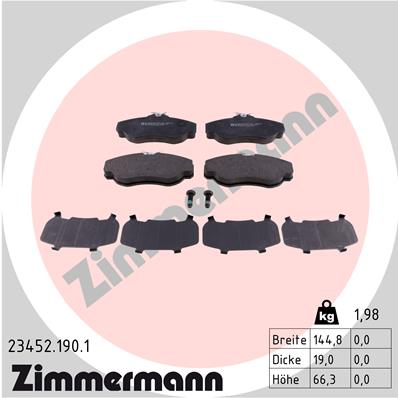 Kit pastiglie freno, Freno a disco - 23452.190.1 ZIMMERMANN