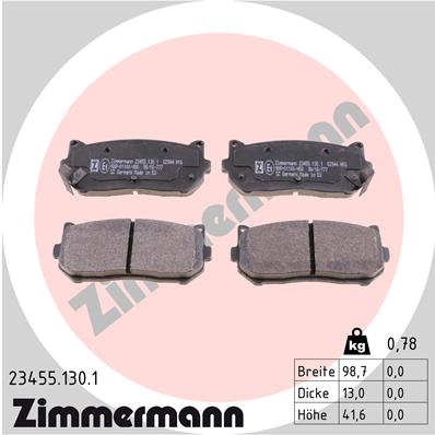 Brake Pad Set, disc brake - 23455.130.1 ZIMMERMANN