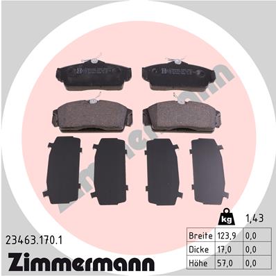 Kit pastiglie freno, Freno a disco - 23463.170.1 ZIMMERMANN