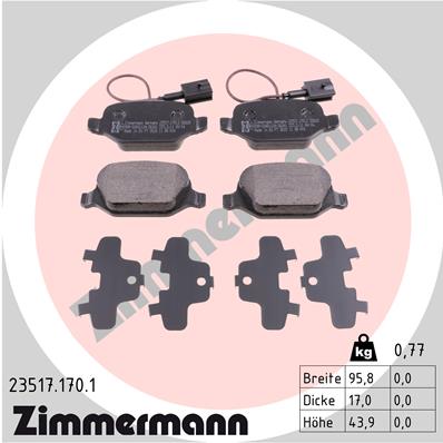 Brake Pad Set, disc brake - 23517.170.1 ZIMMERMANN