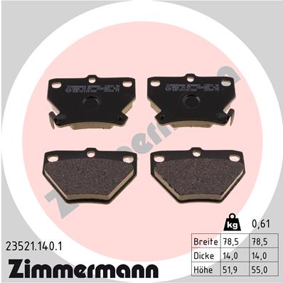 Kit pastiglie freno, Freno a disco - 23521.140.1 ZIMMERMANN