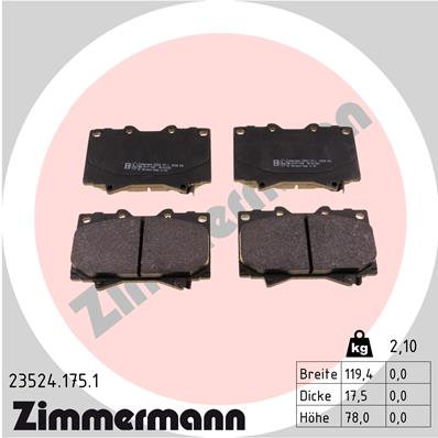 Kit pastiglie freno, Freno a disco - 23524.175.1 ZIMMERMANN