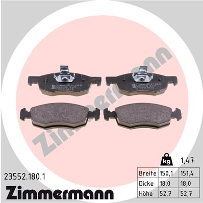 Brake Pad Set, disc brake - 23552.180.1 ZIMMERMANN
