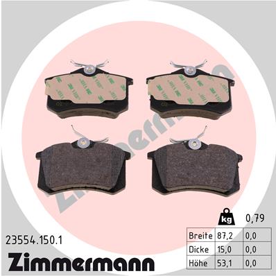 Brake Pad Set, disc brake - 23554.150.1 ZIMMERMANN