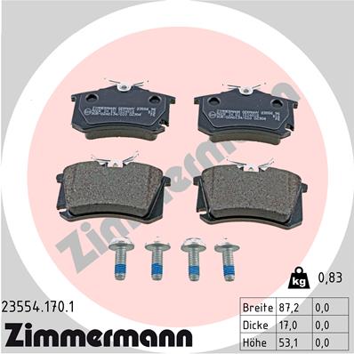 Kit pastiglie freno, Freno a disco - 23554.170.1 ZIMMERMANN