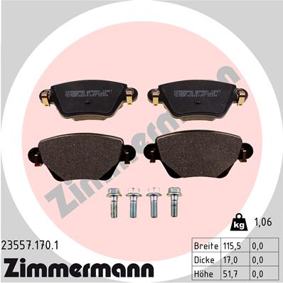 Kit pastiglie freno, Freno a disco - 23557.170.1 ZIMMERMANN