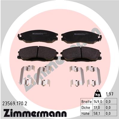 Kit pastiglie freno, Freno a disco - 23569.170.2 ZIMMERMANN
