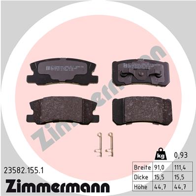 Brake Pad Set, disc brake - 23582.155.1 ZIMMERMANN