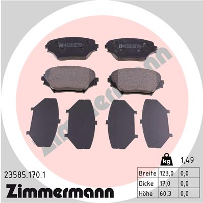 Brake Pad Set, disc brake - 23585.170.1 ZIMMERMANN