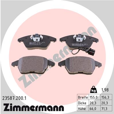 Kit pastiglie freno, Freno a disco - 23587.200.1 ZIMMERMANN