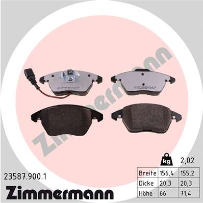 Kit pastiglie freno, Freno a disco - 23587.900.1 ZIMMERMANN