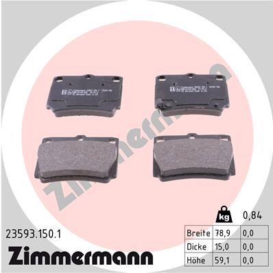 Kit pastiglie freno, Freno a disco - 23593.150.1 ZIMMERMANN
