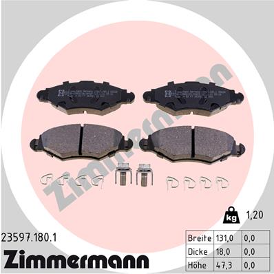 Kit pastiglie freno, Freno a disco - 23597.180.1 ZIMMERMANN