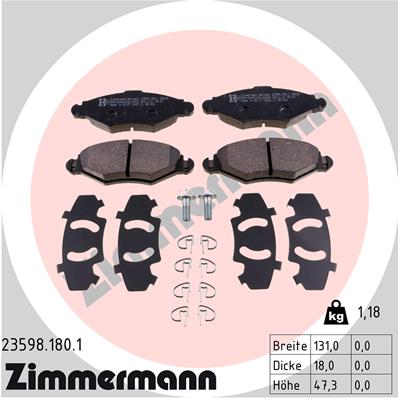 Kit pastiglie freno, Freno a disco - 23598.180.1 ZIMMERMANN