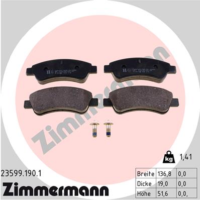Kit pastiglie freno, Freno a disco - 23599.190.1 ZIMMERMANN