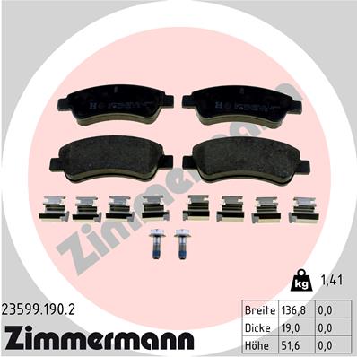 Kit pastiglie freno, Freno a disco - 23599.190.2 ZIMMERMANN