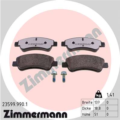Brake Pad Set, disc brake - 23599.990.1 ZIMMERMANN