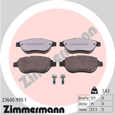 Brake Pad Set, disc brake - 23600.990.1 ZIMMERMANN
