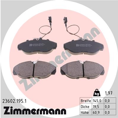 Kit pastiglie freno, Freno a disco - 23602.195.1 ZIMMERMANN