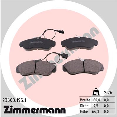 Kit pastiglie freno, Freno a disco - 23603.195.1 ZIMMERMANN