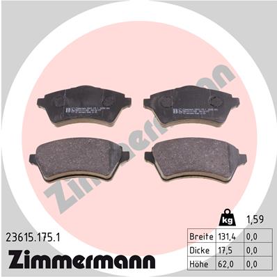 Kit pastiglie freno, Freno a disco - 23615.175.1 ZIMMERMANN